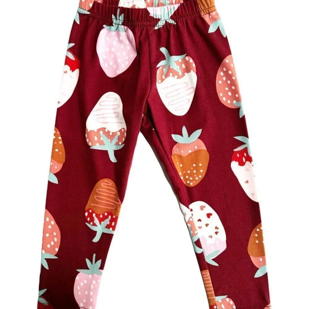 Dot Dot Smile Chocolate Strawberry leggings size 2T NWT